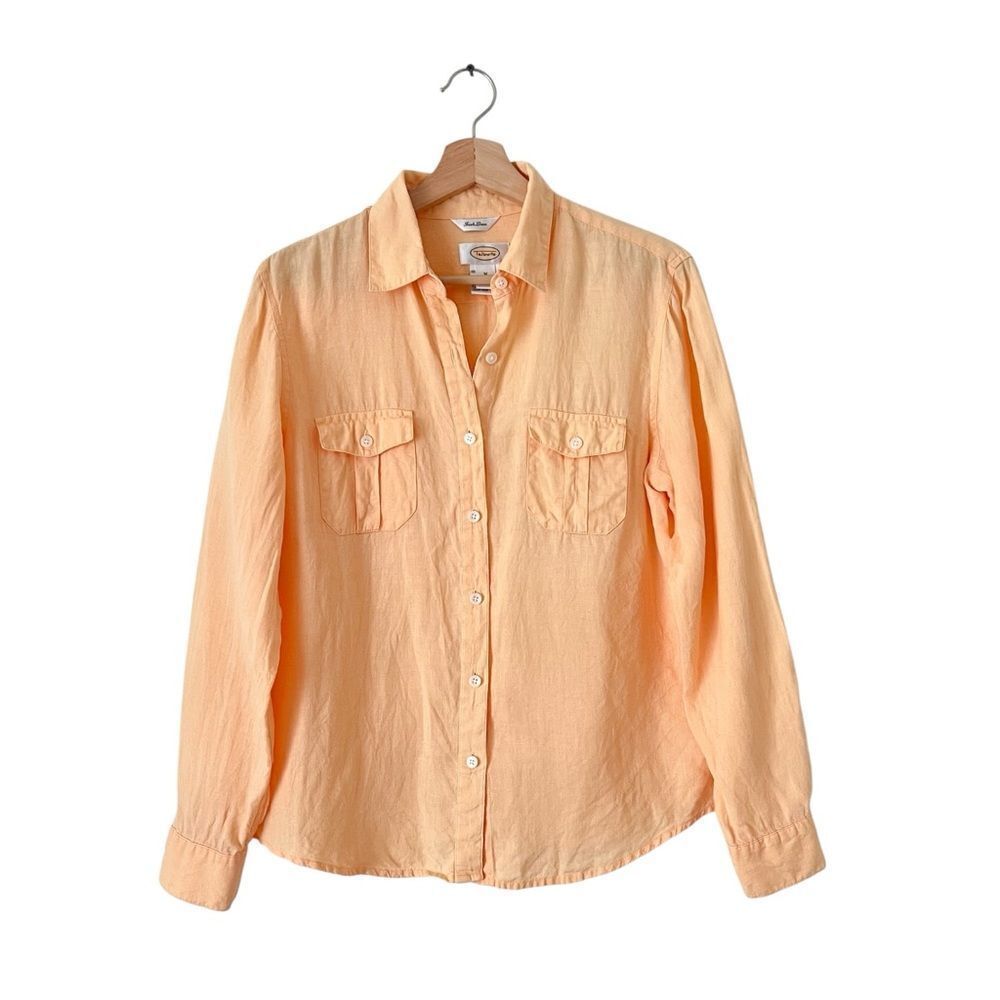Talbots Light Peach Long-Sleeve Button-Down Shirt